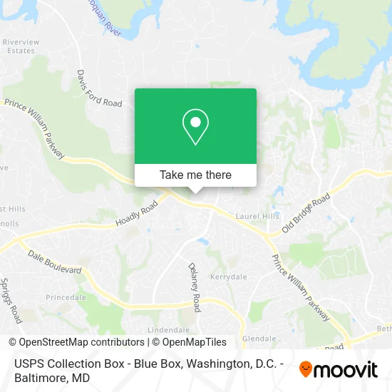 Mapa de USPS Collection Box - Blue Box