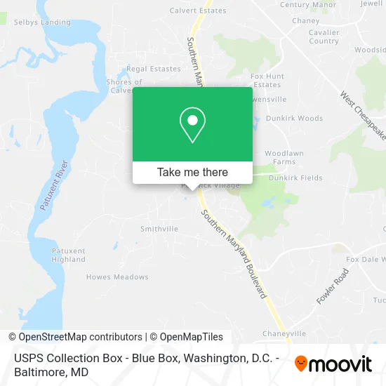Mapa de USPS Collection Box - Blue Box
