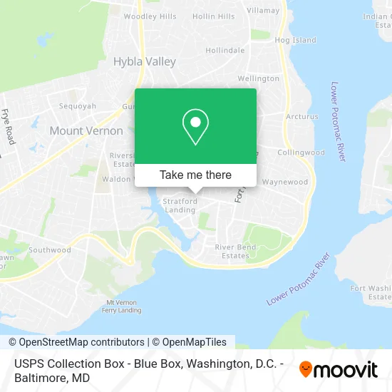 Mapa de USPS Collection Box - Blue Box