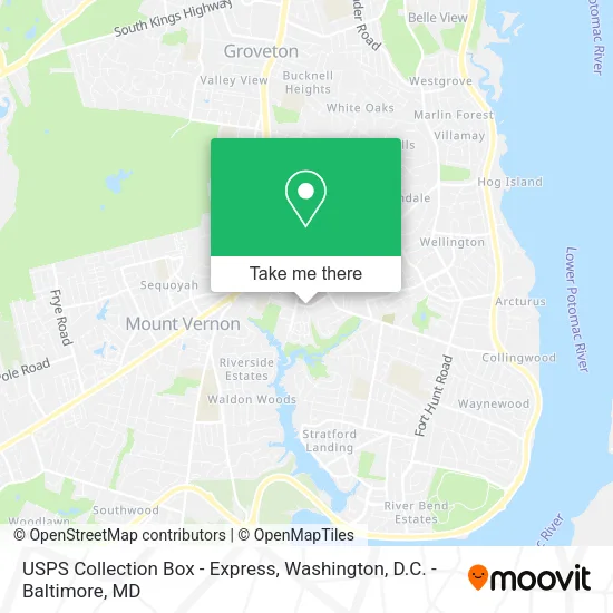 Mapa de USPS Collection Box - Express