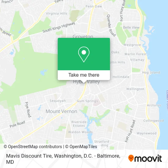 Mapa de Mavis Discount Tire