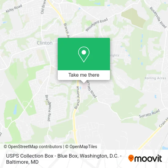 Mapa de USPS Collection Box - Blue Box