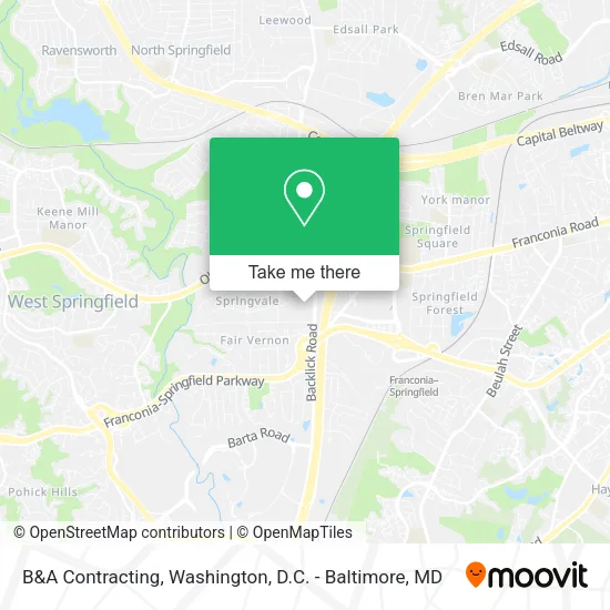 Mapa de B&A Contracting