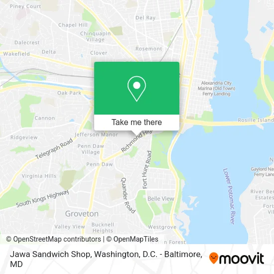 Mapa de Jawa Sandwich Shop