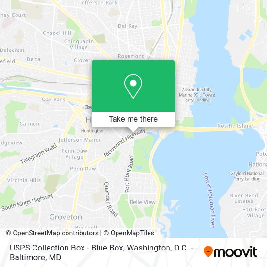 USPS Collection Box - Blue Box map