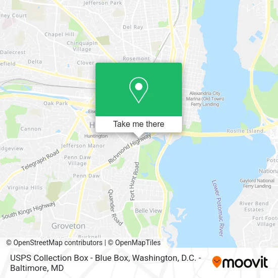 Mapa de USPS Collection Box - Blue Box
