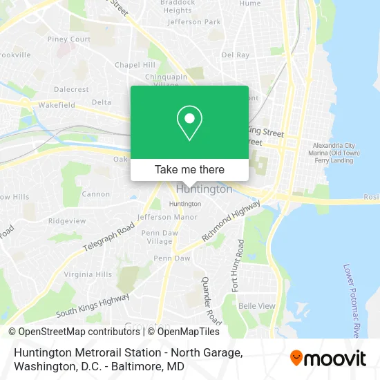 Mapa de Huntington Metrorail Station - North Garage