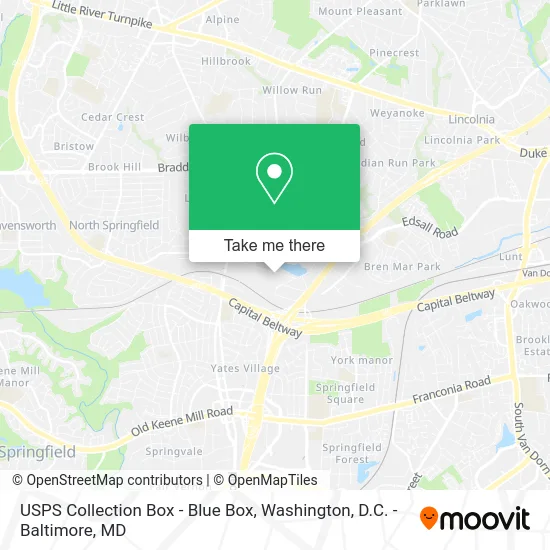 USPS Collection Box - Blue Box map