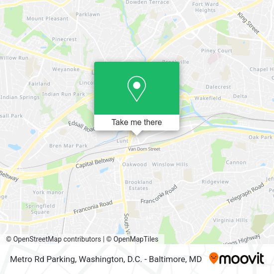 Metro Rd Parking map