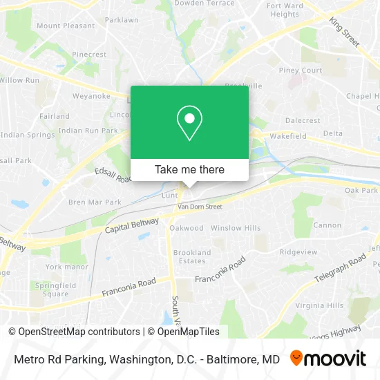 Metro Rd Parking map