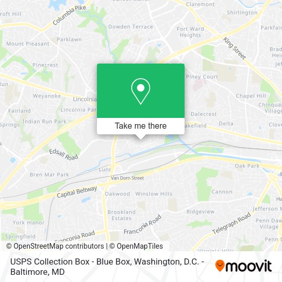 USPS Collection Box - Blue Box map
