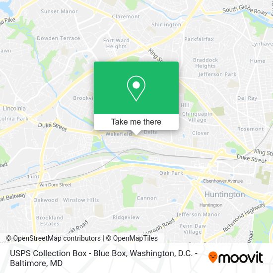 USPS Collection Box - Blue Box map