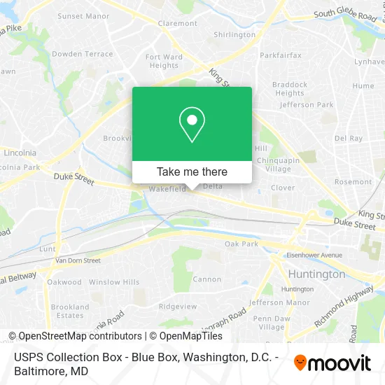 USPS Collection Box - Blue Box map