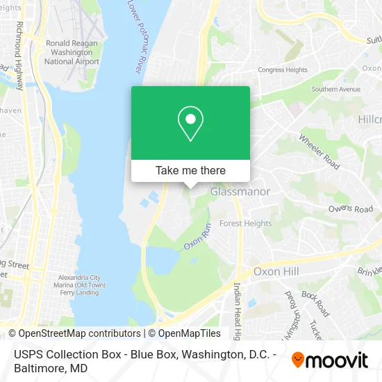 Mapa de USPS Collection Box - Blue Box