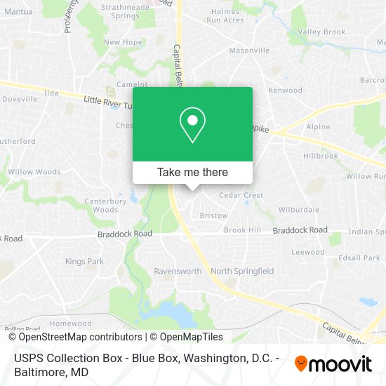 USPS Collection Box - Blue Box map
