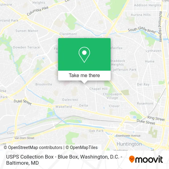 USPS Collection Box - Blue Box map