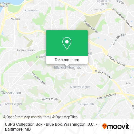 USPS Collection Box - Blue Box map