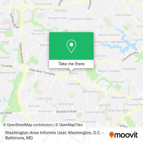 Washington Area Informix User map