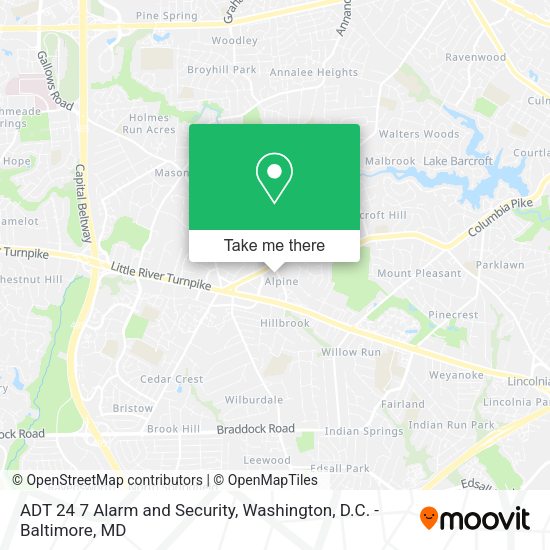 ADT 24 7 Alarm and Security map