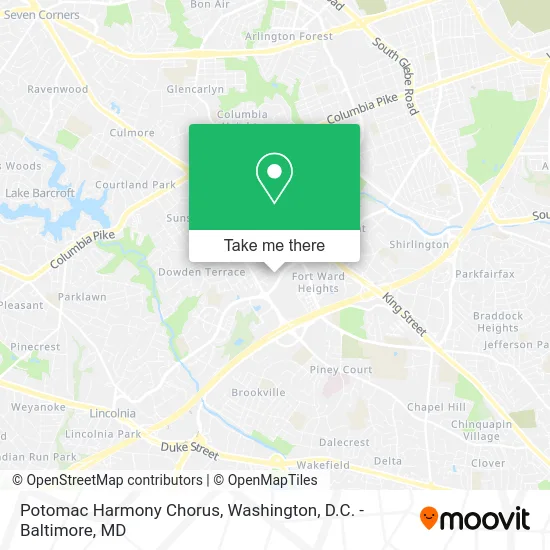 Potomac Harmony Chorus map