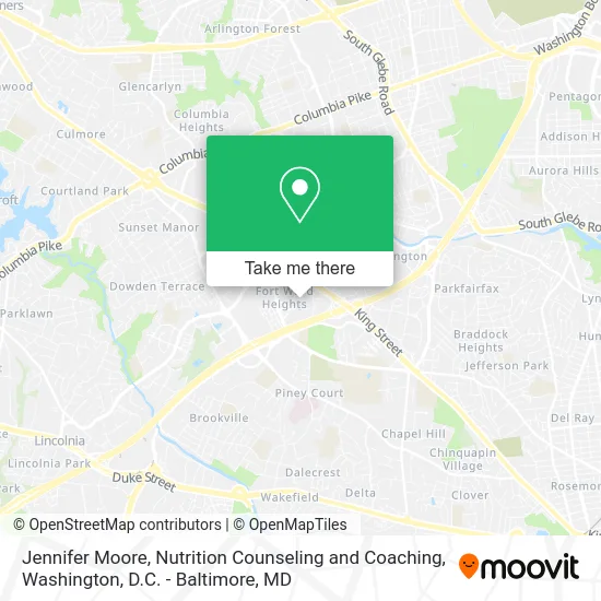 Jennifer Moore, Nutrition Counseling and Coaching map