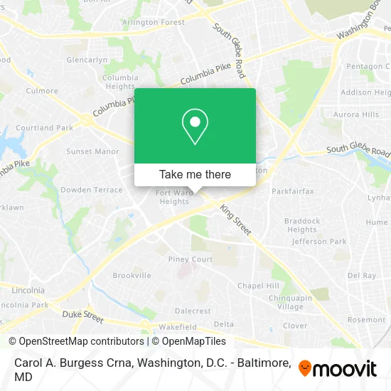 Carol A. Burgess Crna map