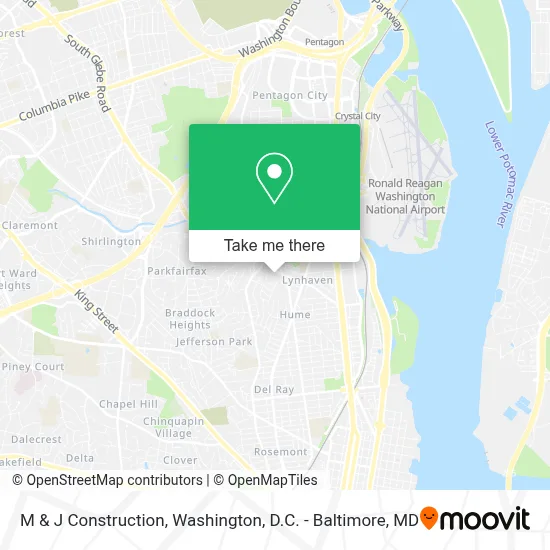 M & J Construction map