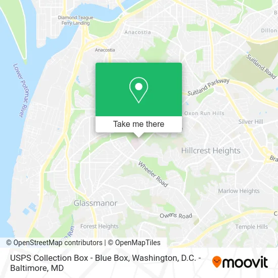 USPS Collection Box - Blue Box map