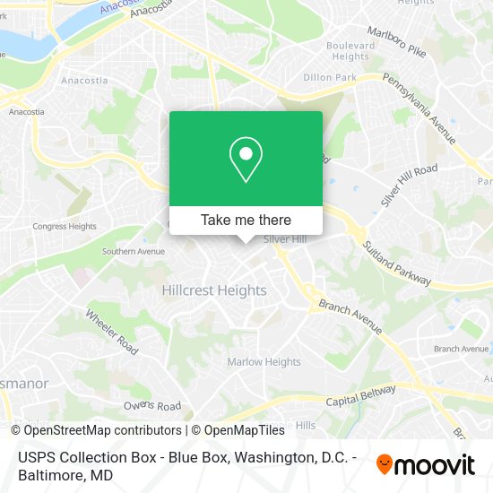 USPS Collection Box - Blue Box map