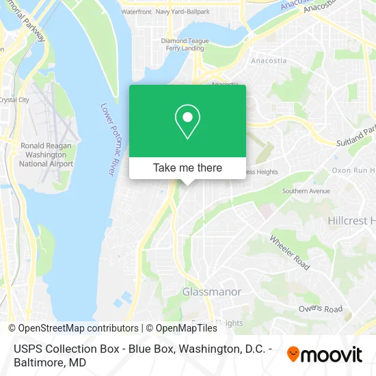 Mapa de USPS Collection Box - Blue Box
