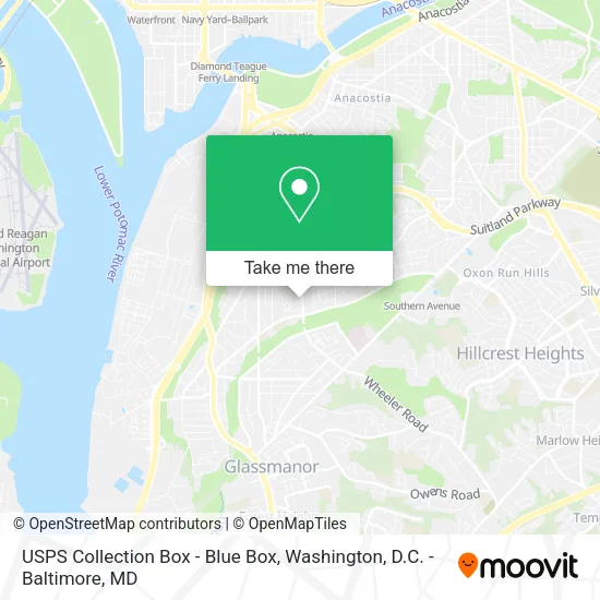 Mapa de USPS Collection Box - Blue Box