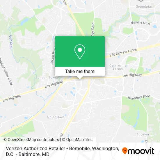 Mapa de Verizon Authorized Retailer - Bemobile