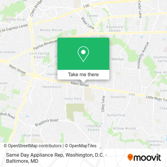 Same Day Appliance Rep map