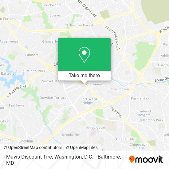 Mapa de Mavis Discount Tire