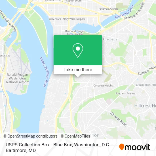 Mapa de USPS Collection Box - Blue Box