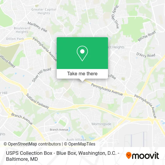 USPS Collection Box - Blue Box map