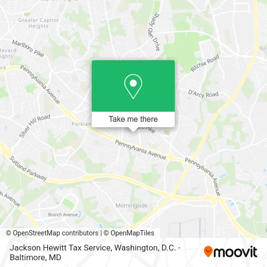 Jackson Hewitt Tax Service map