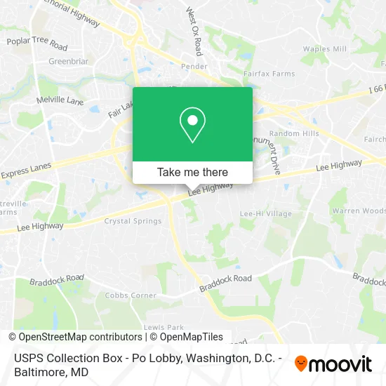 Mapa de USPS Collection Box - Po Lobby