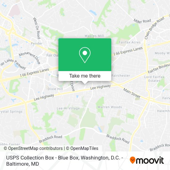USPS Collection Box - Blue Box map