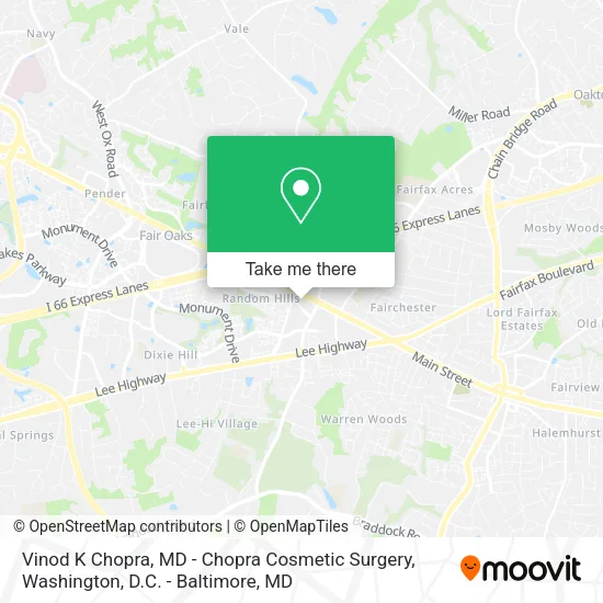Mapa de Vinod K Chopra, MD - Chopra Cosmetic Surgery