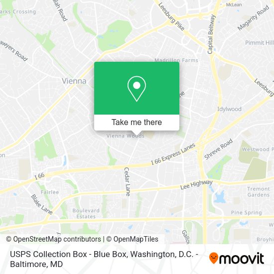 USPS Collection Box - Blue Box map