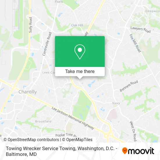 Towing Wrecker Service Towing map