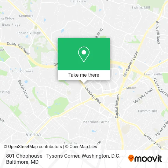 801 Chophouse - Tysons Corner map