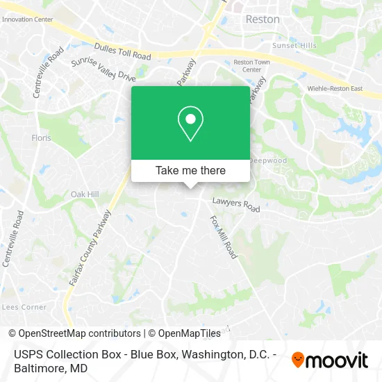 Mapa de USPS Collection Box - Blue Box