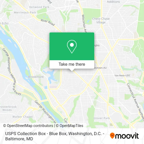 Mapa de USPS Collection Box - Blue Box