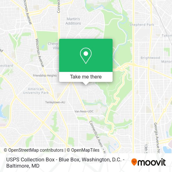 USPS Collection Box - Blue Box map