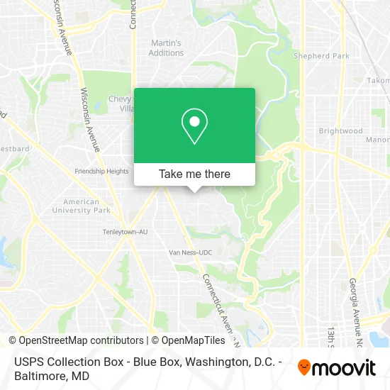 USPS Collection Box - Blue Box map