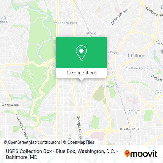 USPS Collection Box - Blue Box map