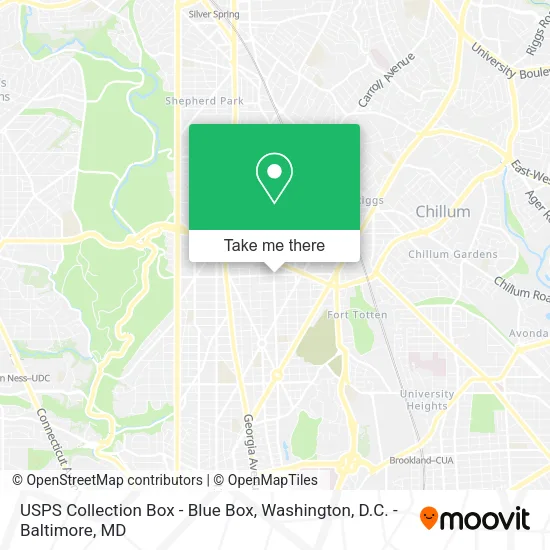 Mapa de USPS Collection Box - Blue Box