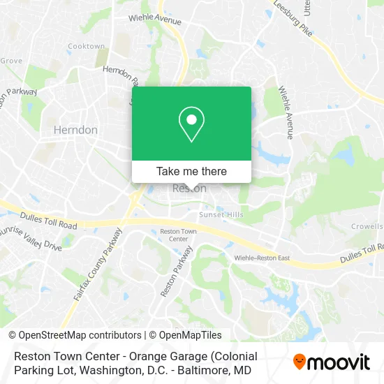 Reston Town Center - Orange Garage map